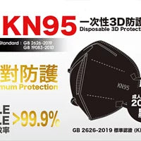 KN95 5 Ply Adult KN95 Disposable 3D Protective Mask 20Pcs (Black)
