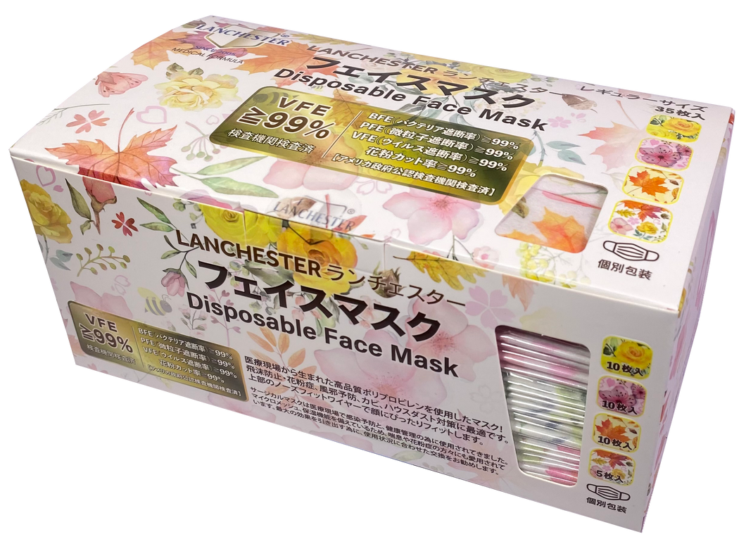 Lanchester Non Woven 3 Ply Face Mask (Adult)(Gorgeous*4) + Alcohol Sanitizer Spray Gift Box