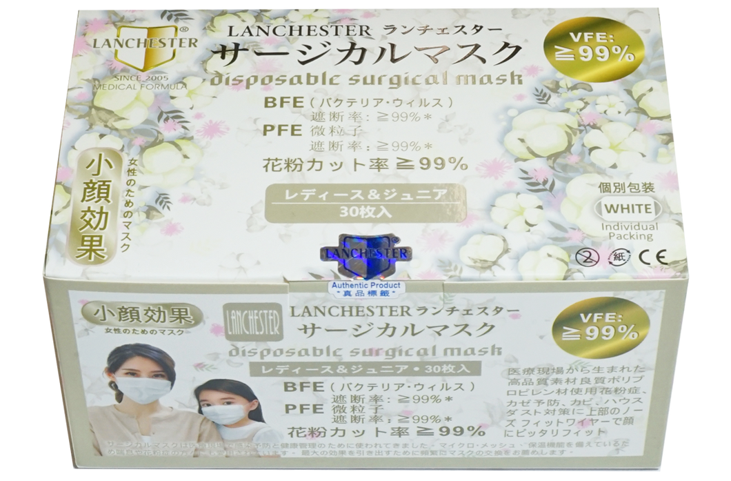 18th Anniversary Offer:Lanchester Non Woven 3 Ply Face Mask (Children) (White) 30Pcs